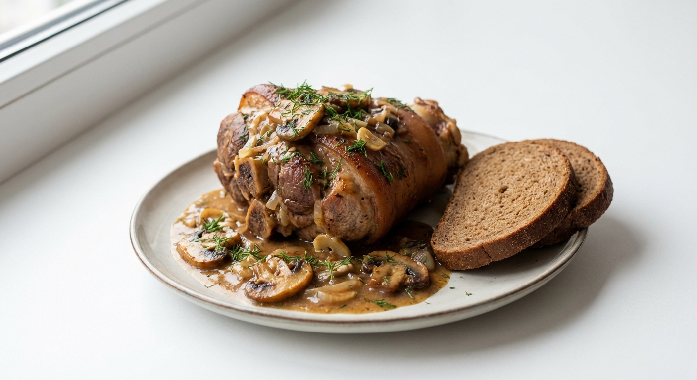 Golonka w Sosie Pieczarkowym z Koperkiem