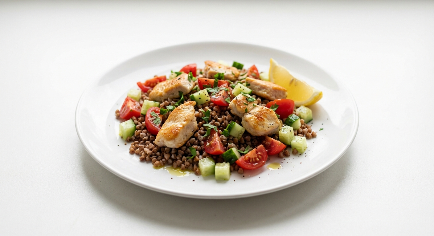 Gryczana Sałatka z Kurczakiem i Warzywami