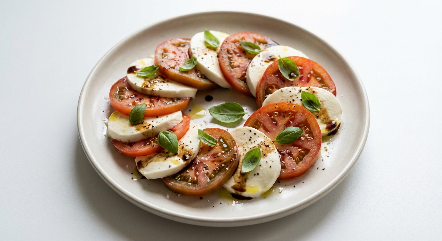 Sałatka z Pomidorów, Mozzarelli i Bazylii