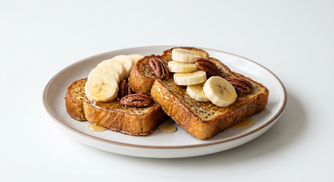 Brioche z bananem, pekanami i miodem