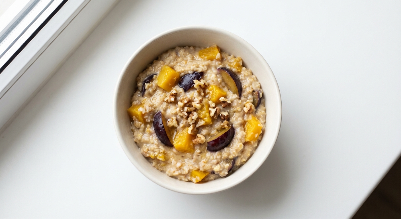 Owsianka dyniowo-śliwkowa z orzechami i miodem