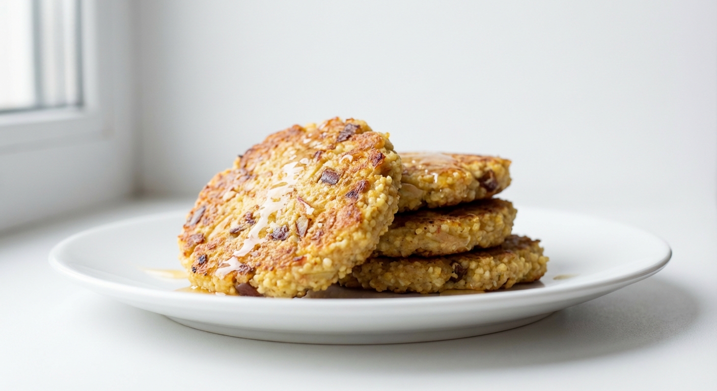 Jaglane Placki z Jabłkiem, Daktylami i Miodem