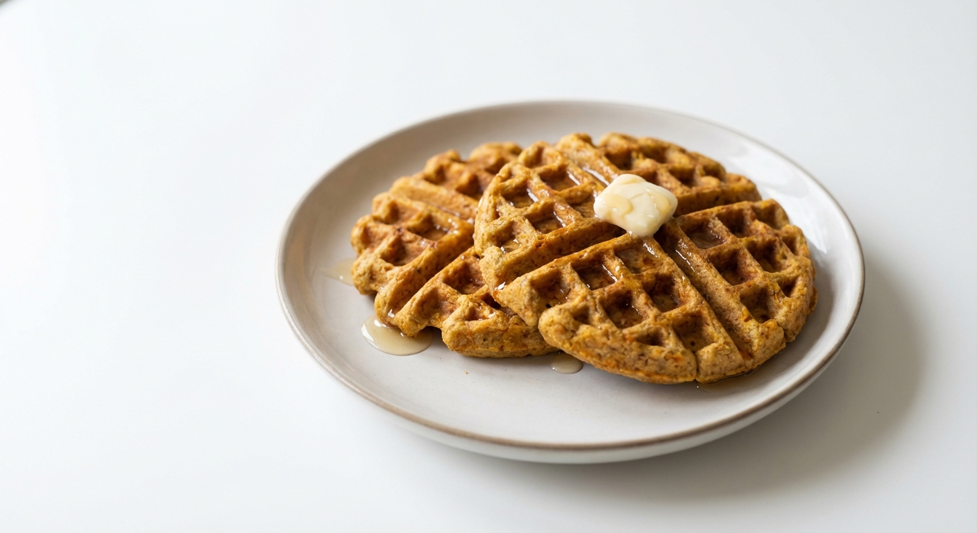 Pełnoziarniste Gofry Dyniowe z Miodem