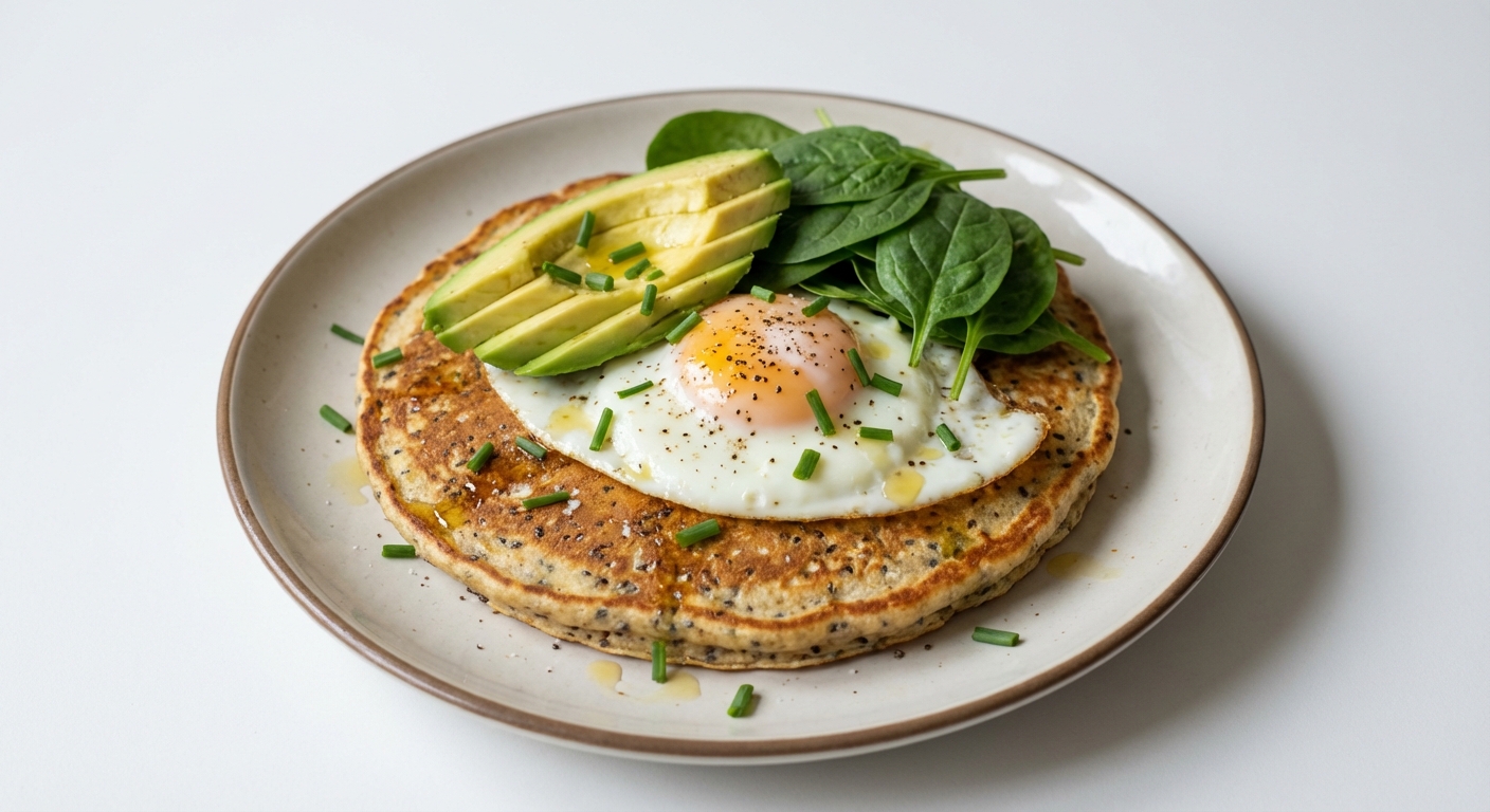 Owsiany Naleśnik z Jajkiem i Awokado