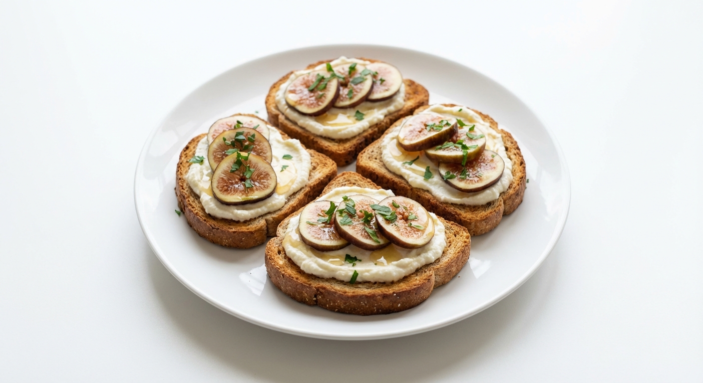 Razowe grzanki z ricottą i figami