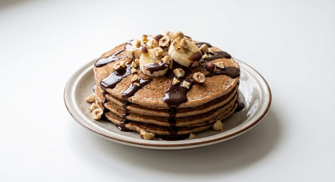 Pełnoziarniste Naleśniki z Bananem i Kakao