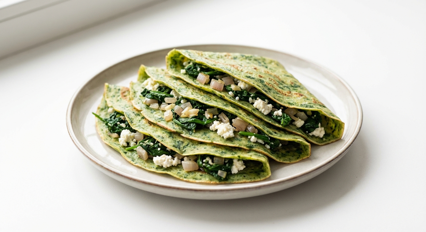 Naleśniki ze szpinakiem i twarogiem