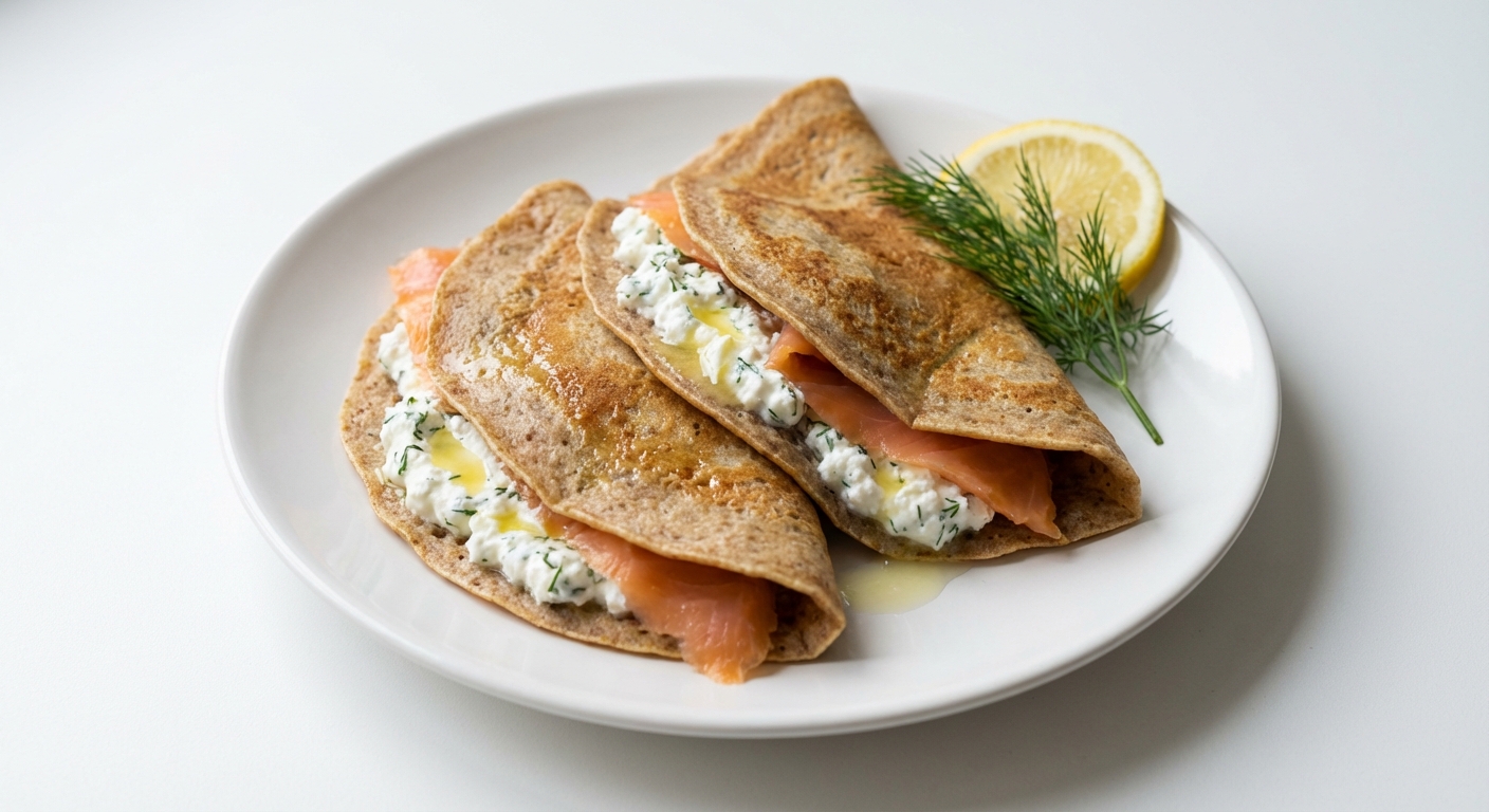 Naleśniki z Łososiem, Twarogiem i Koperkiem