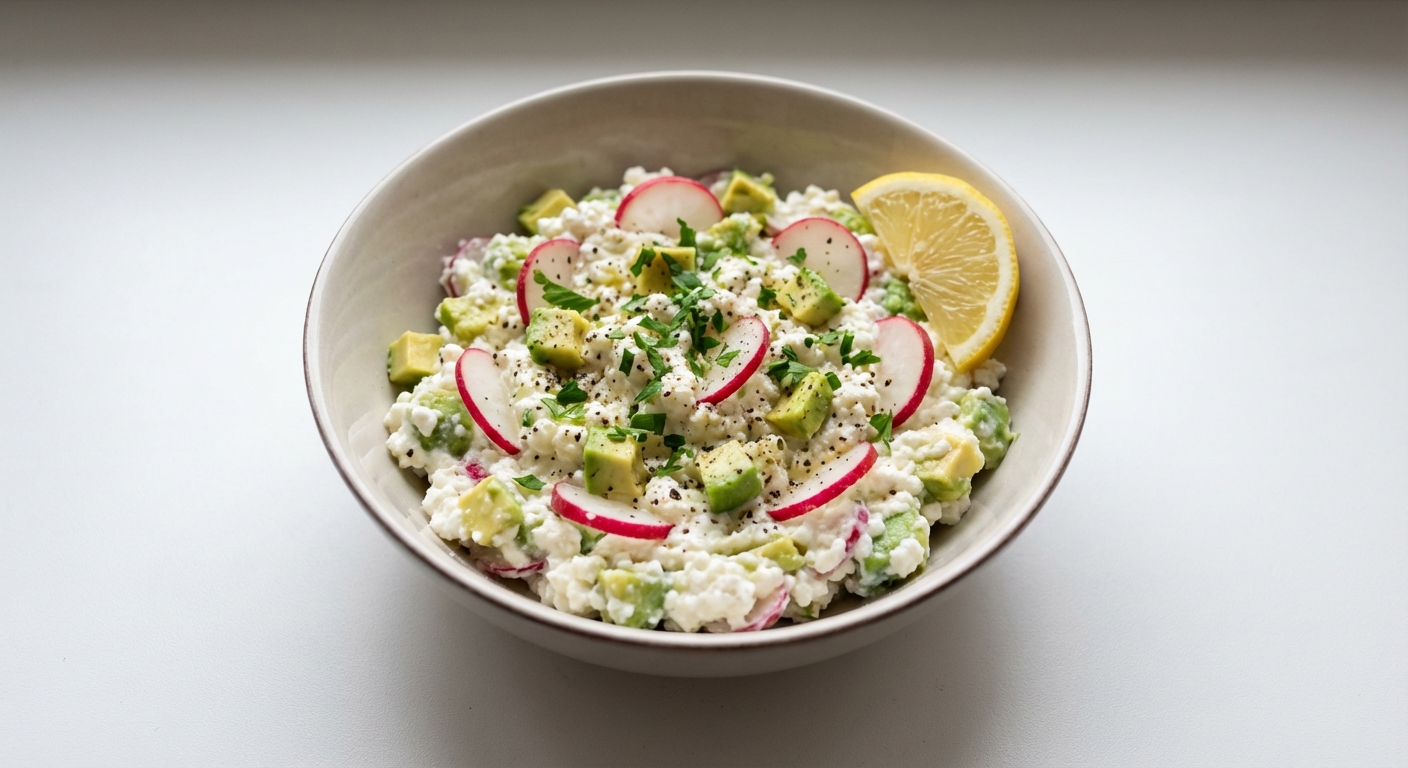 Serek Wiejski z Awokado i Rzodkiewką