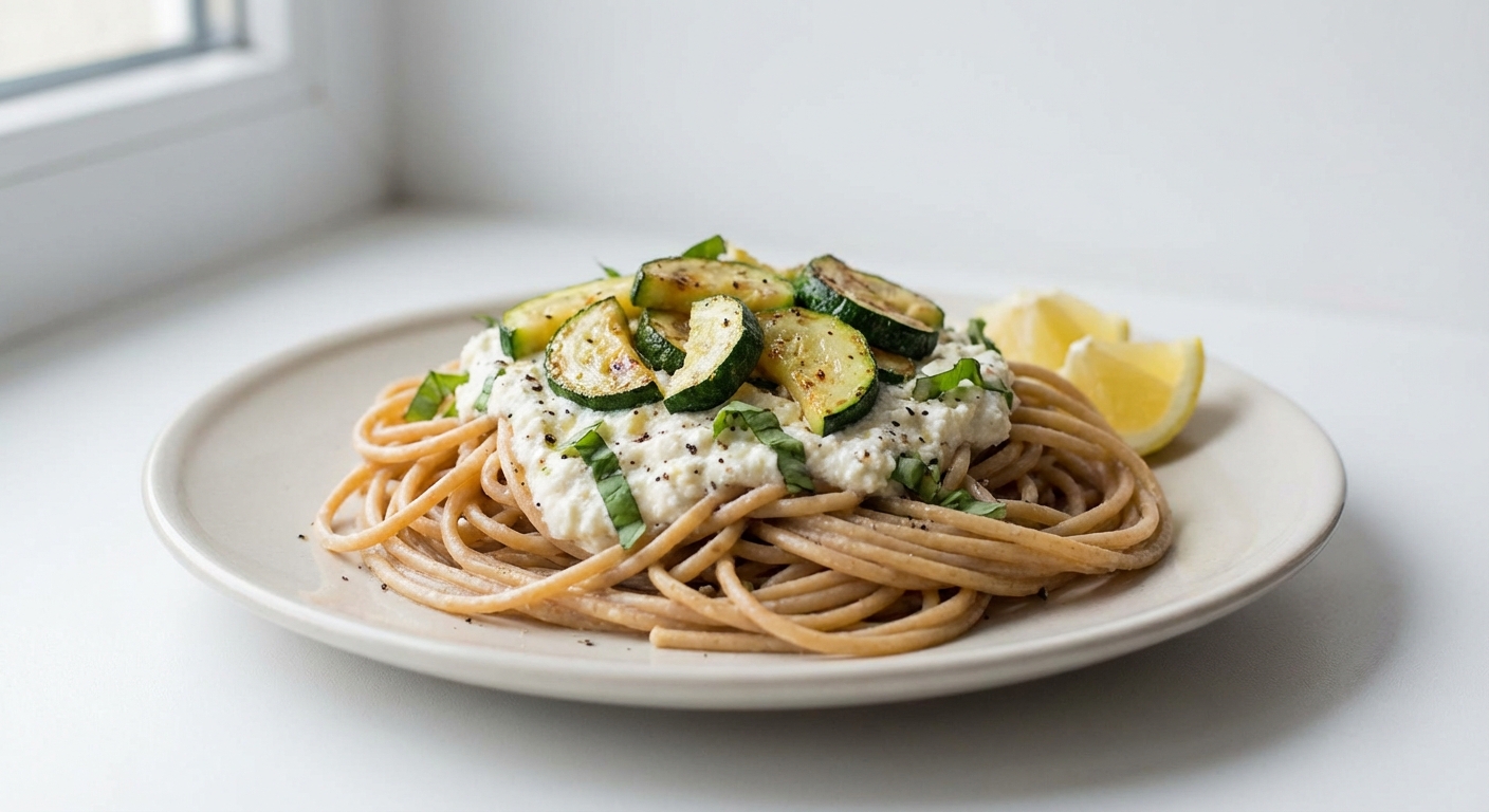 Razowy Makaron z Cukinią i Ricottą