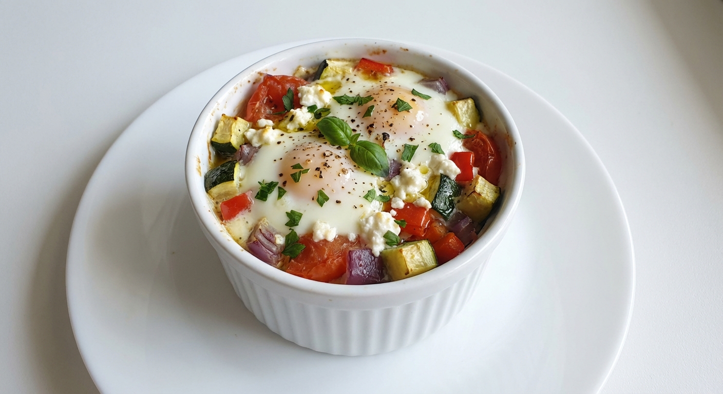 Zapiekane Jajka z Warzywami i Twarogiem