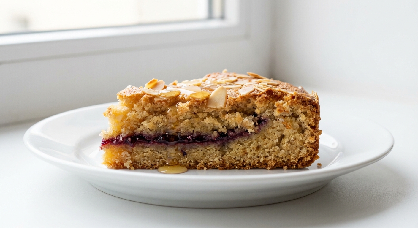 Migdałowe ciasto z dżemem i miodem