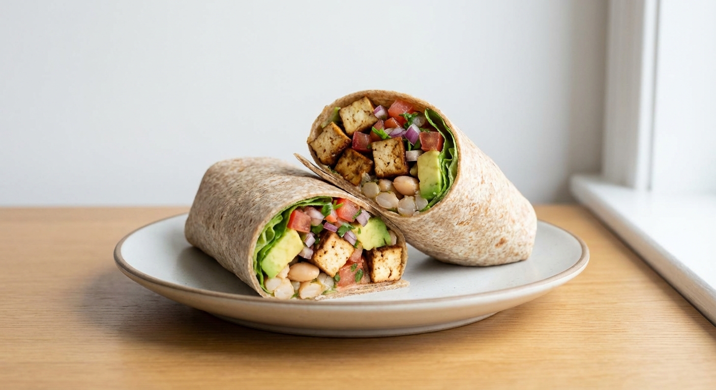 Tofu, Awokado i Fasola Burrito