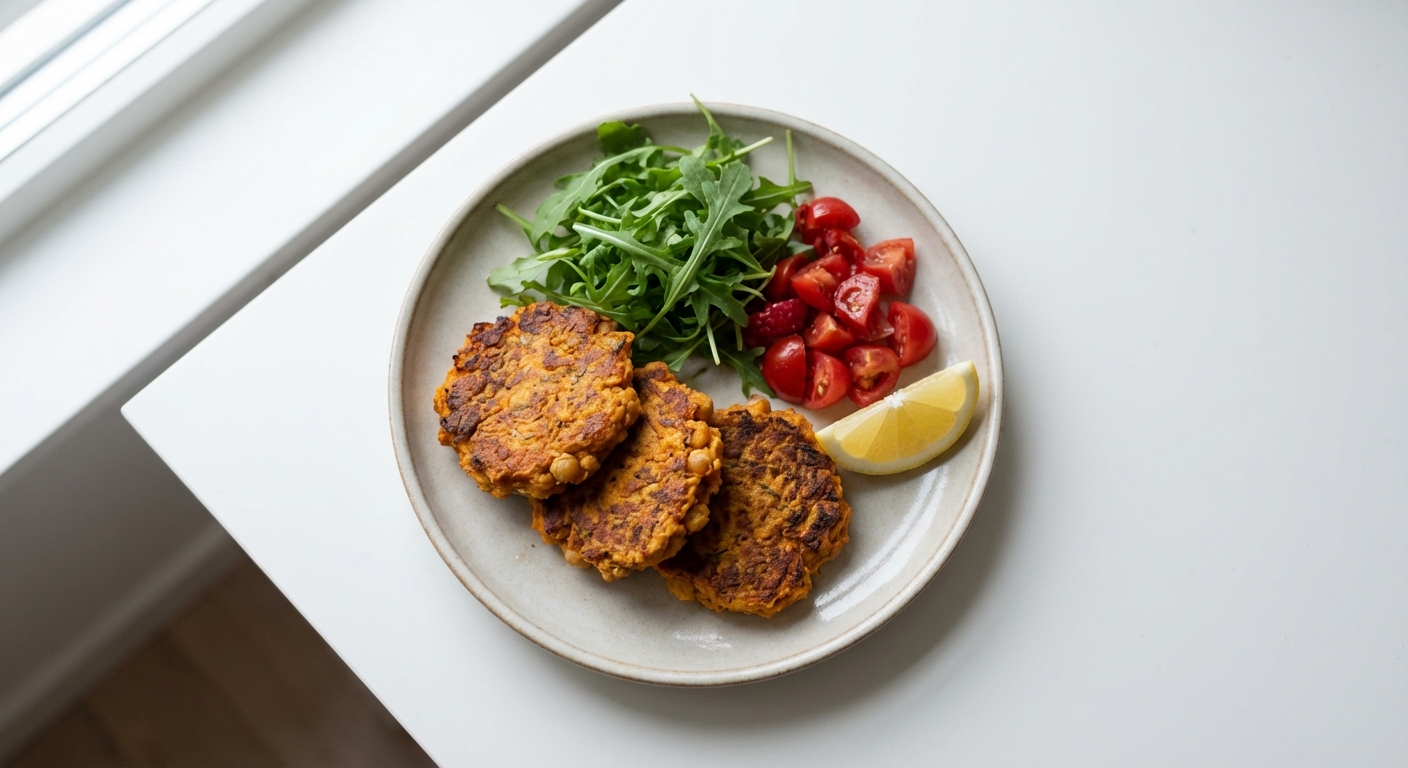 Placki z batatów i ciecierzycy