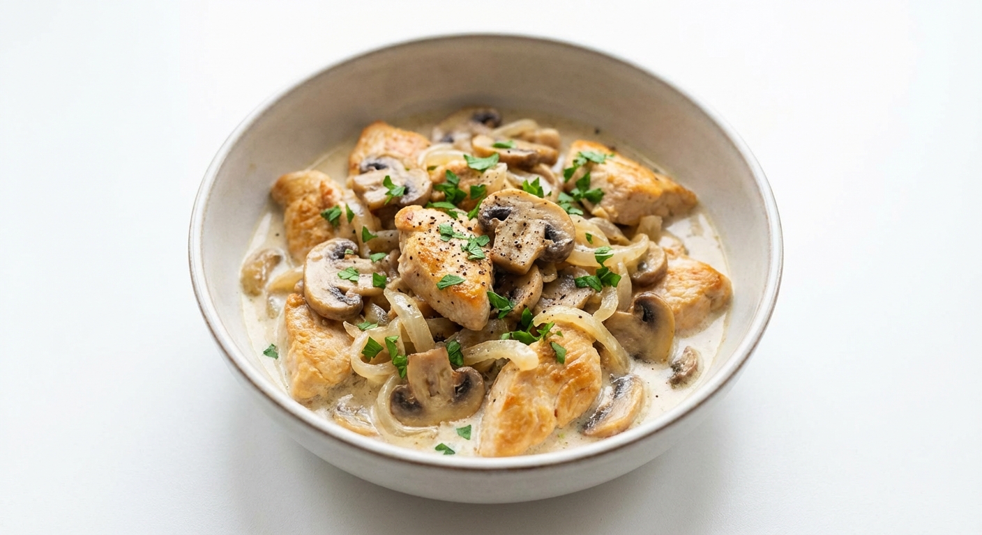 Indyk w Jogurtowo-Pieczarkowym Sosie