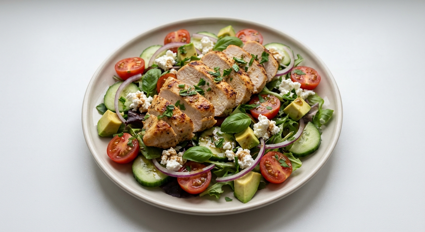 Sałatka z Indykiem, Awokado i Twarogiem