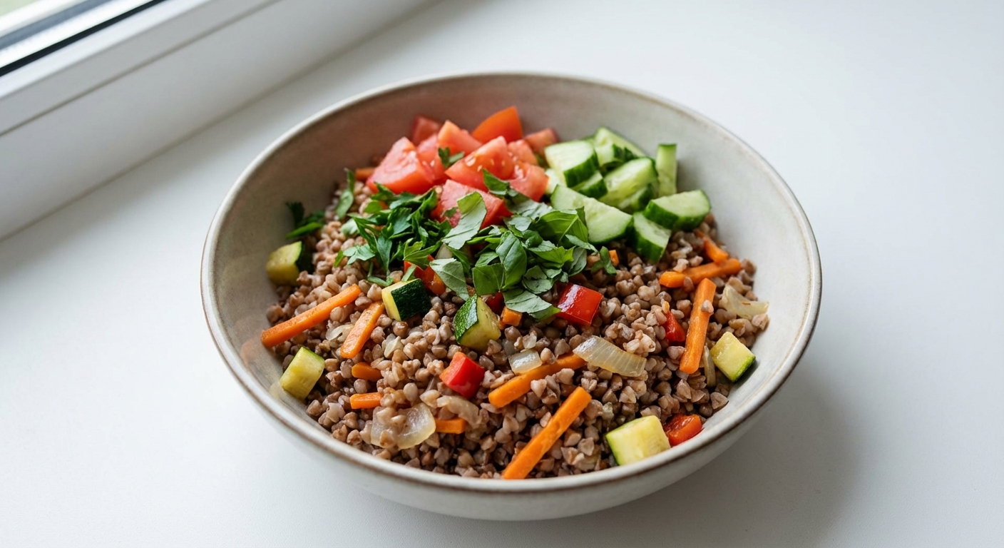 Kasza Gryczana z Warzywami i Bazylią