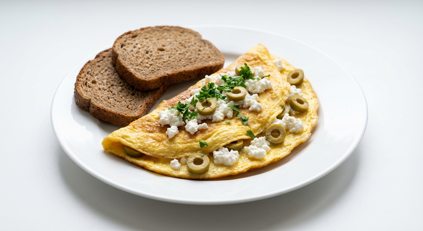 Omlet z Twarogiem i Oliwkami
