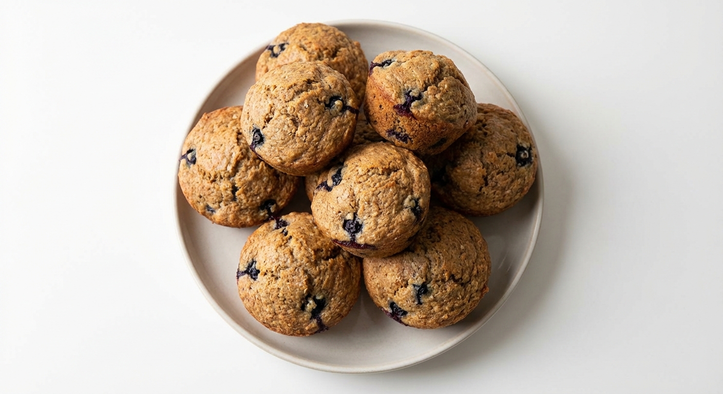 Pełnoziarniste Muffinki z Borówkami i Miodem