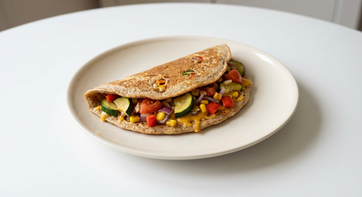 Pełnoziarniste Naleśniki z Warzywami i Cheddarem