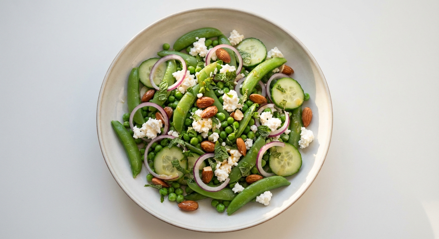 Sałatka z Groszku, Mięty i Twarogu