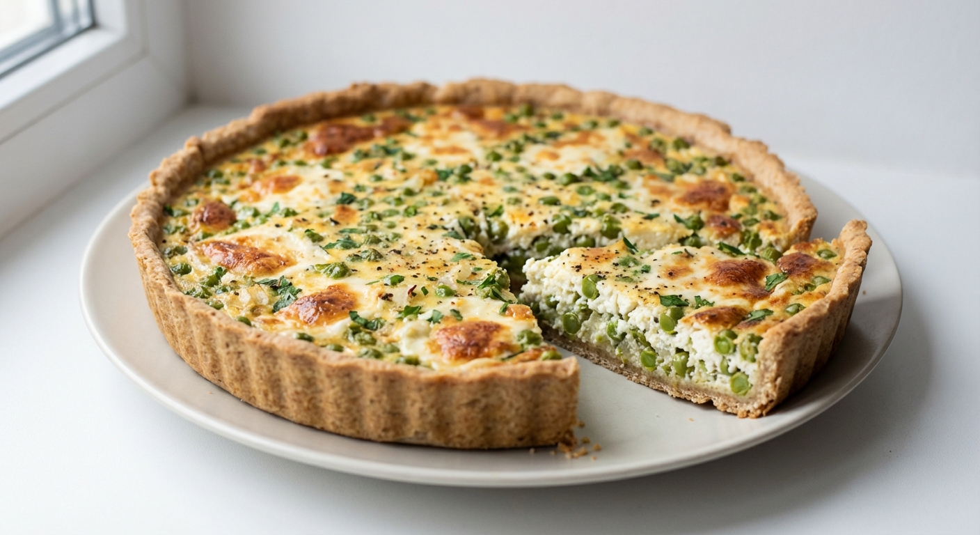 Tarta z Groszkiem, Twarogiem i Mozzarellą