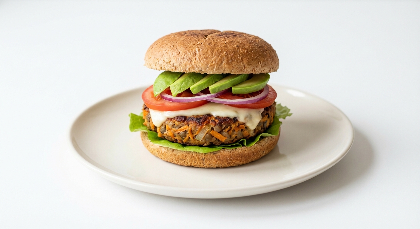 Pełnoziarniste burgery z soczewicy i awokado