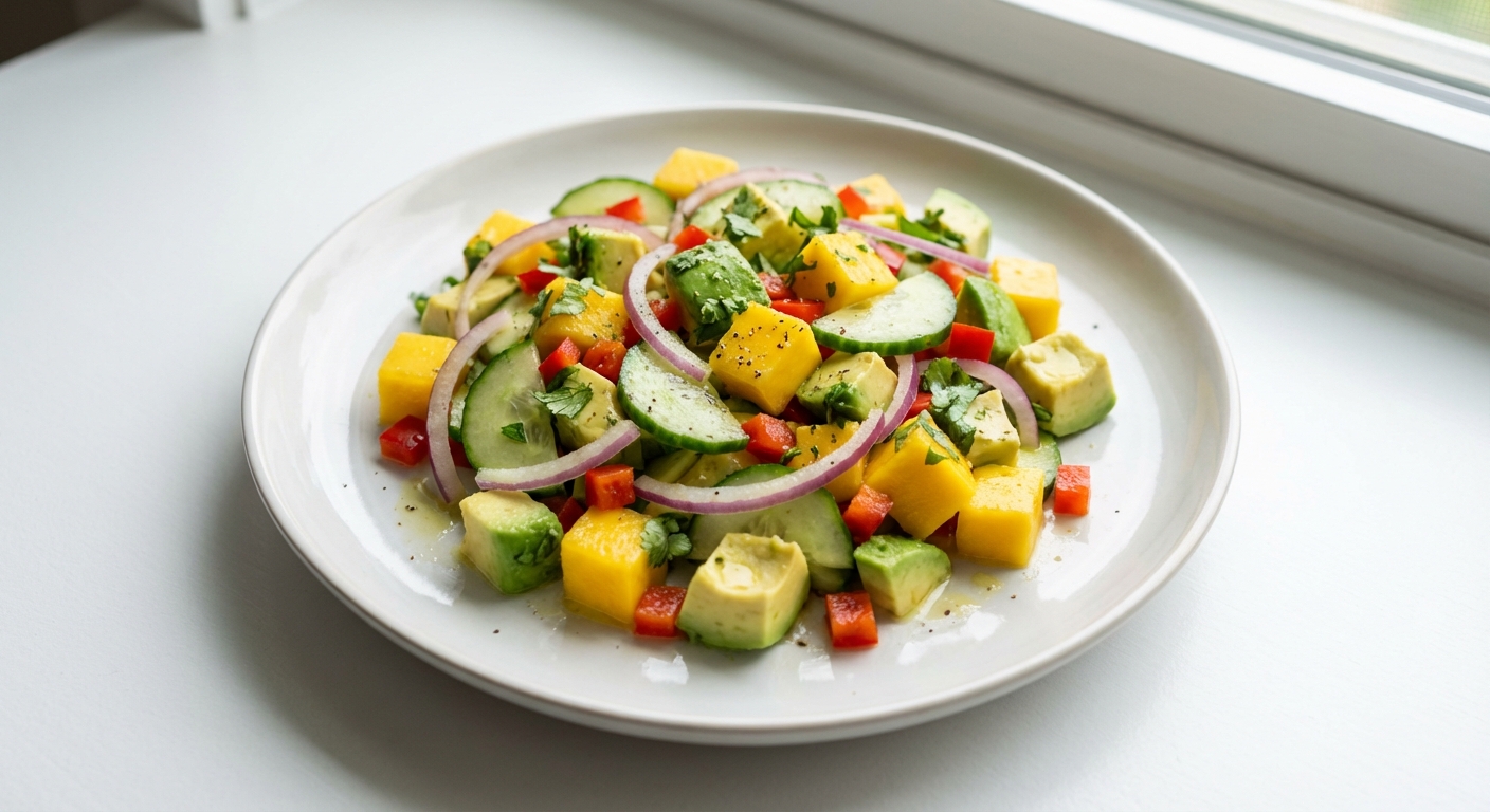 Sałatka z Awokado, Mango i Kolendry