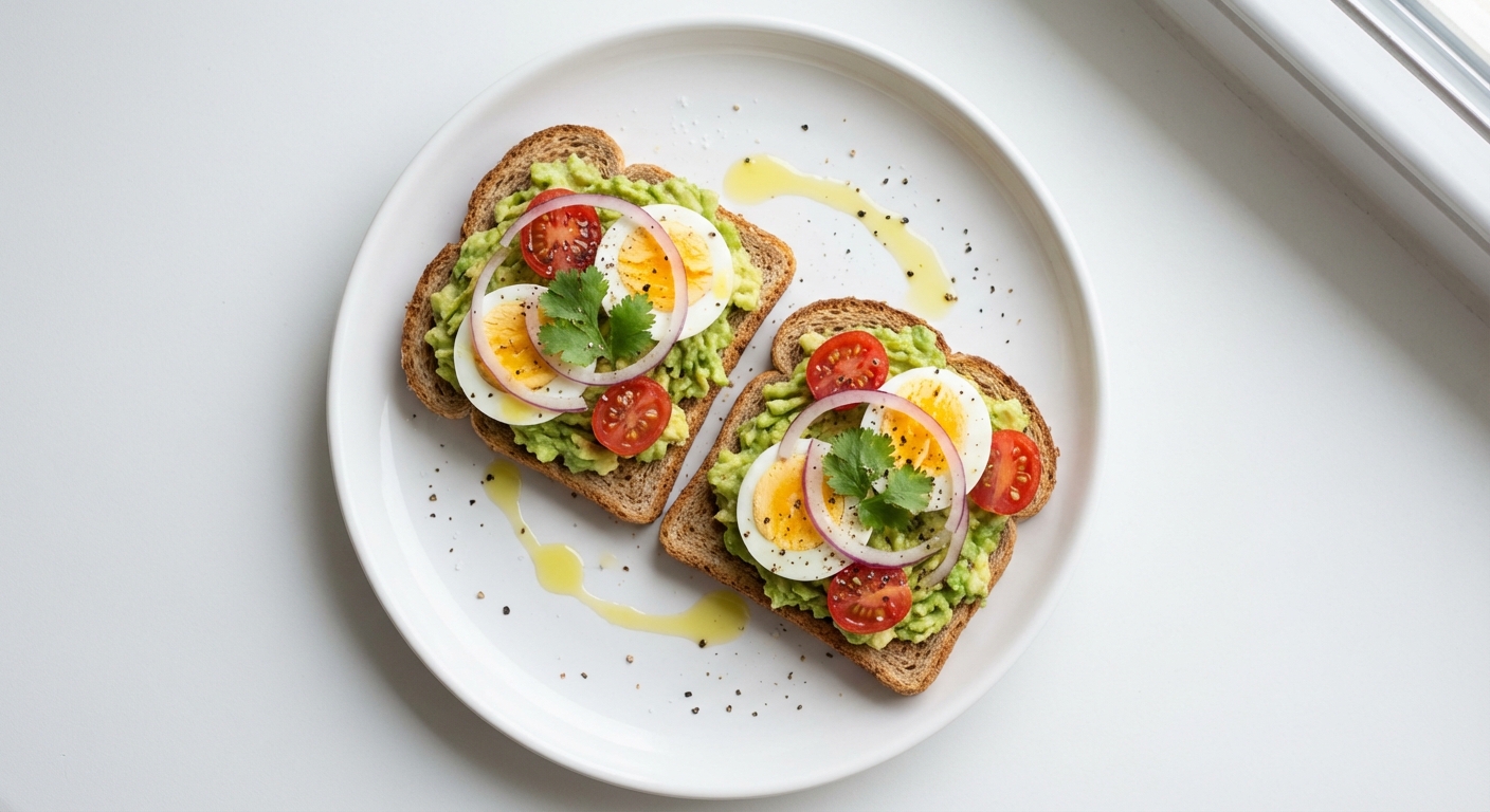 Razowe tosty z awokado i jajkiem
