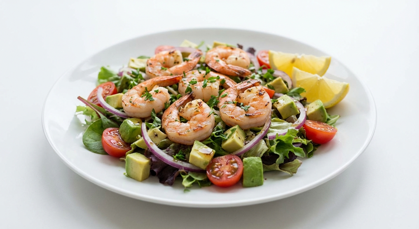 Sałatka z Krewetek, Awokado i Winegretem