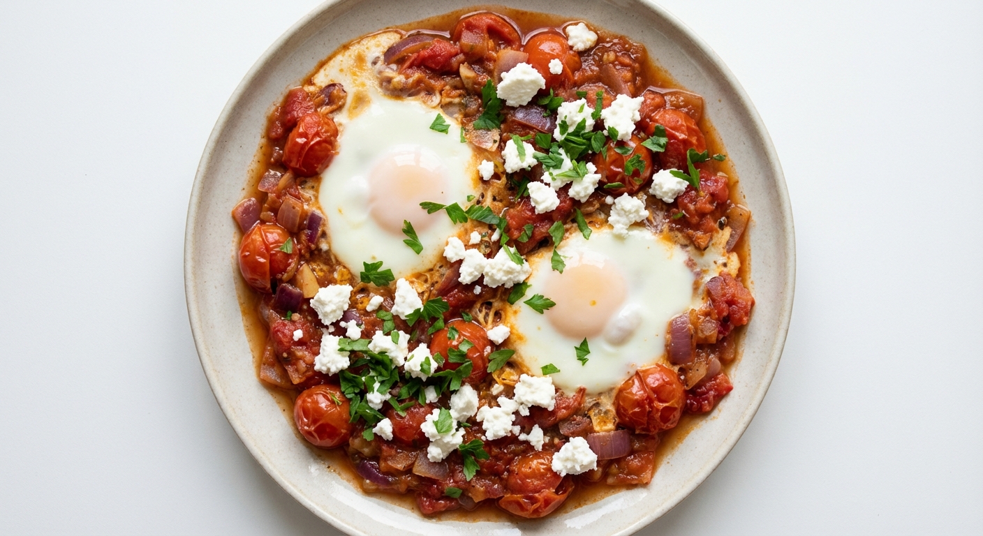 Szakszuka z Twarogiem i Pomidorami