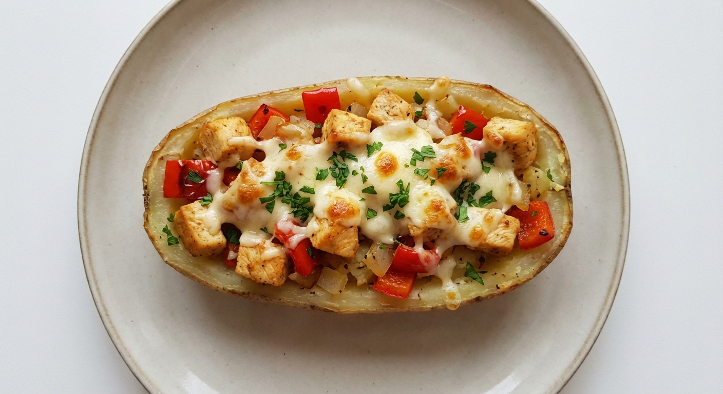 Ziemniaki z Kurczakiem, Papryką i Mozzarellą