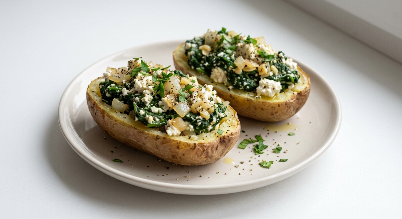 Ziemniaki ze Szpinakiem i Twarogiem