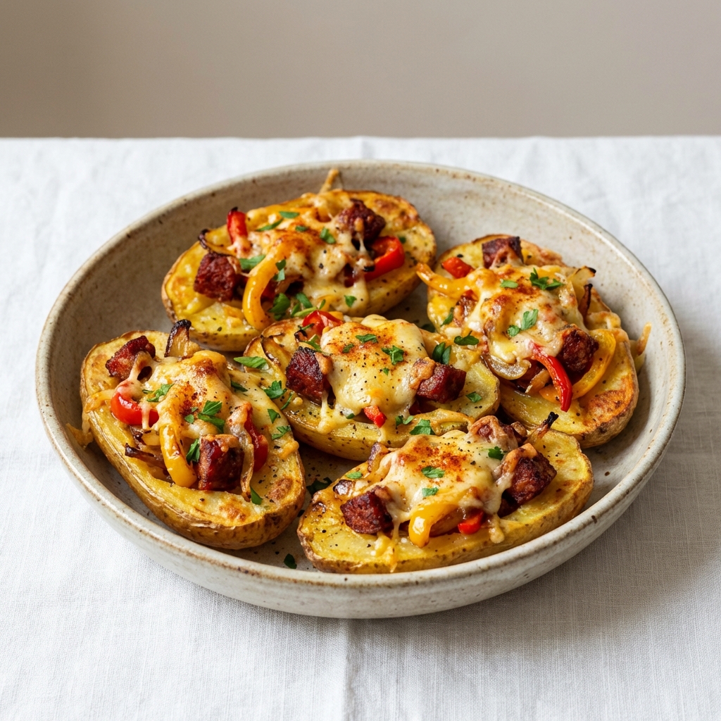 Ziemniaki z Chorizo, Papryką i Cheddarem