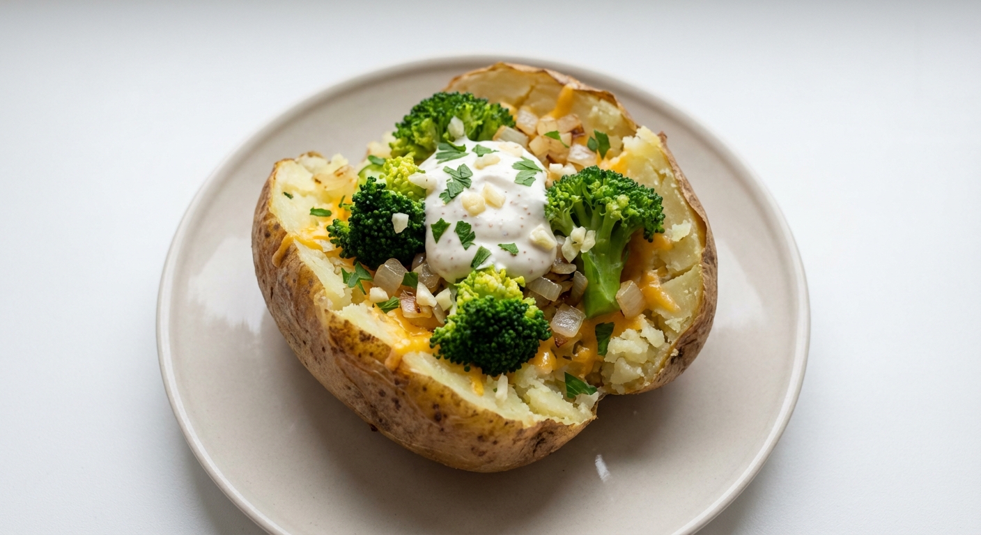 Ziemniaki z Brokułami, Cheddarem i Musztardą
