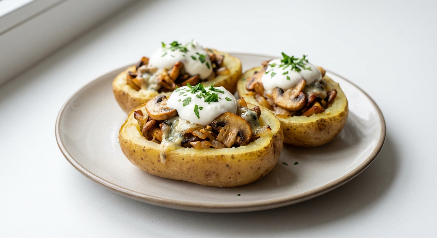 Ziemniaki z Pieczarkami i Gorgonzolą