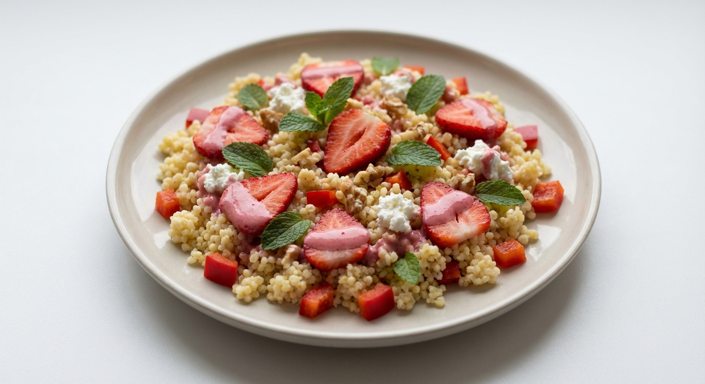 Jaglana Sałatka z Truskawkami, Miętą i Malinami