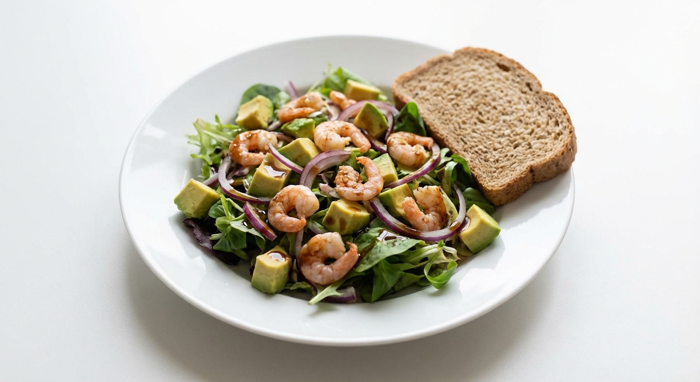 Sałatka z Krewetek, Awokado i Miodem