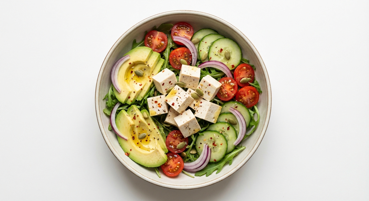Sałatka z Tofu, Awokado i Rukoli