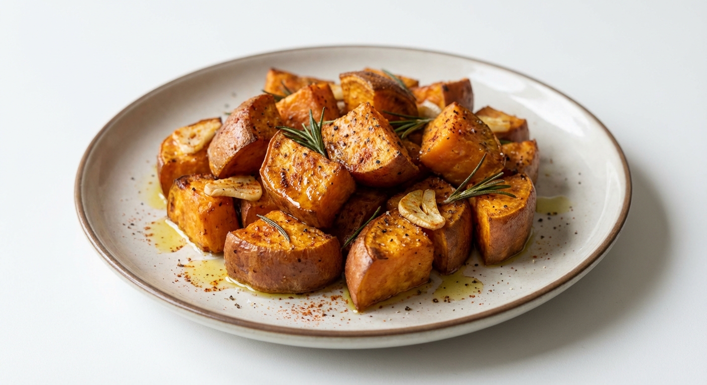 Pieczone Bataty z Czosnkiem i Rozmarynem
