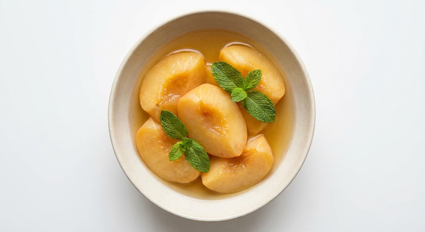 Brzoskwiniowy Kompot z Miodem i Miętą