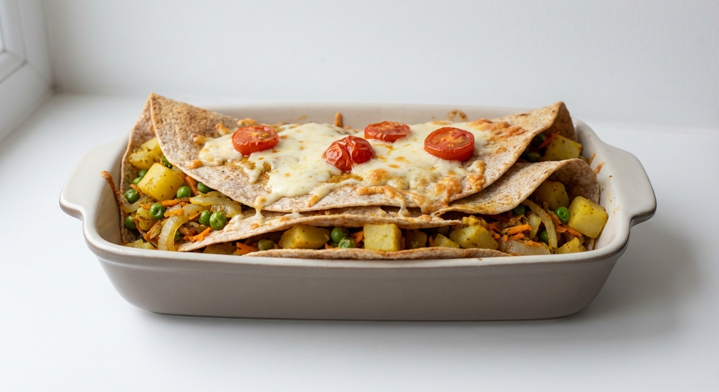 Curry Tortilla Bake with Mozzarella