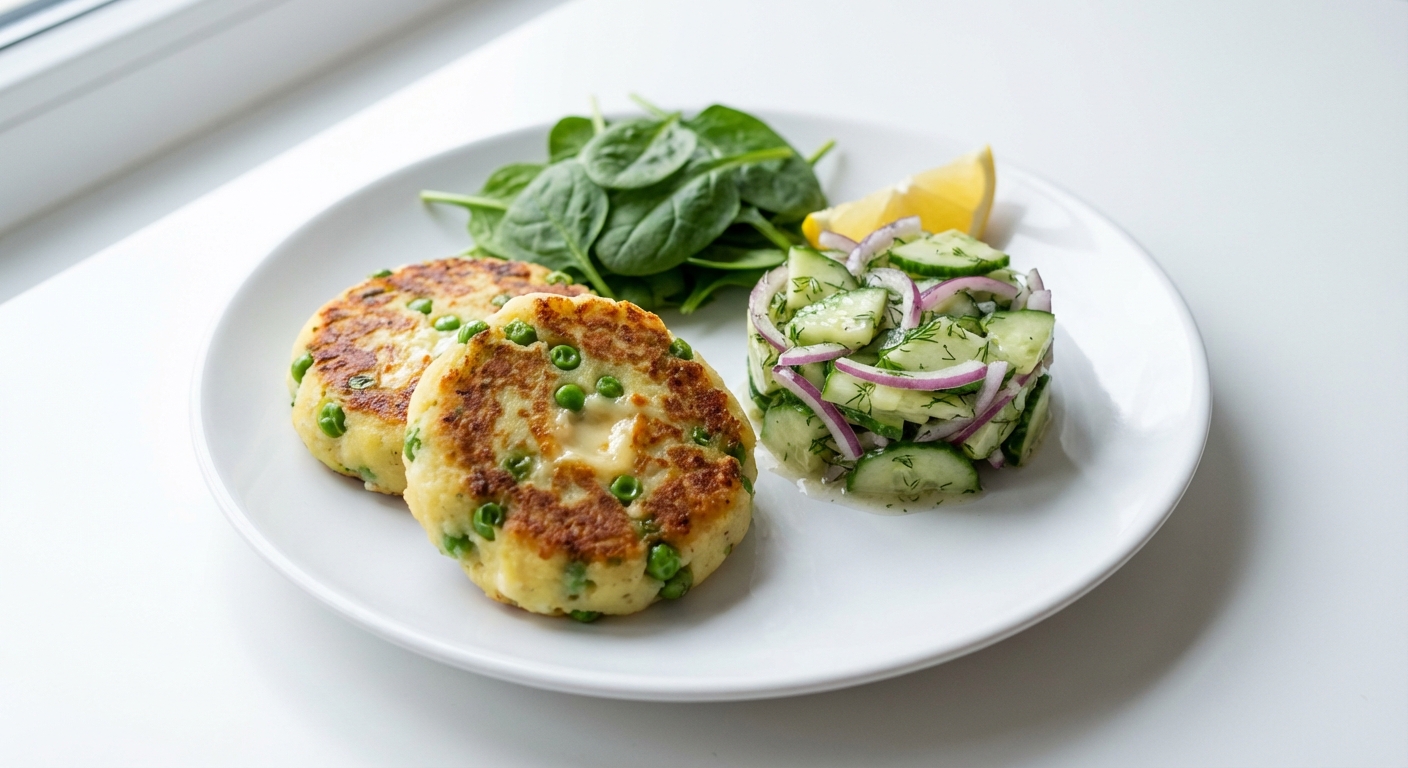 Ziemniaczane Kotlety z Groszkiem i Mozzarellą