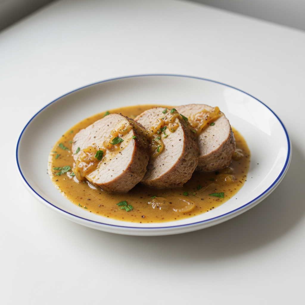 Polędwiczki w sosie miodowo-musztardowym Dijon