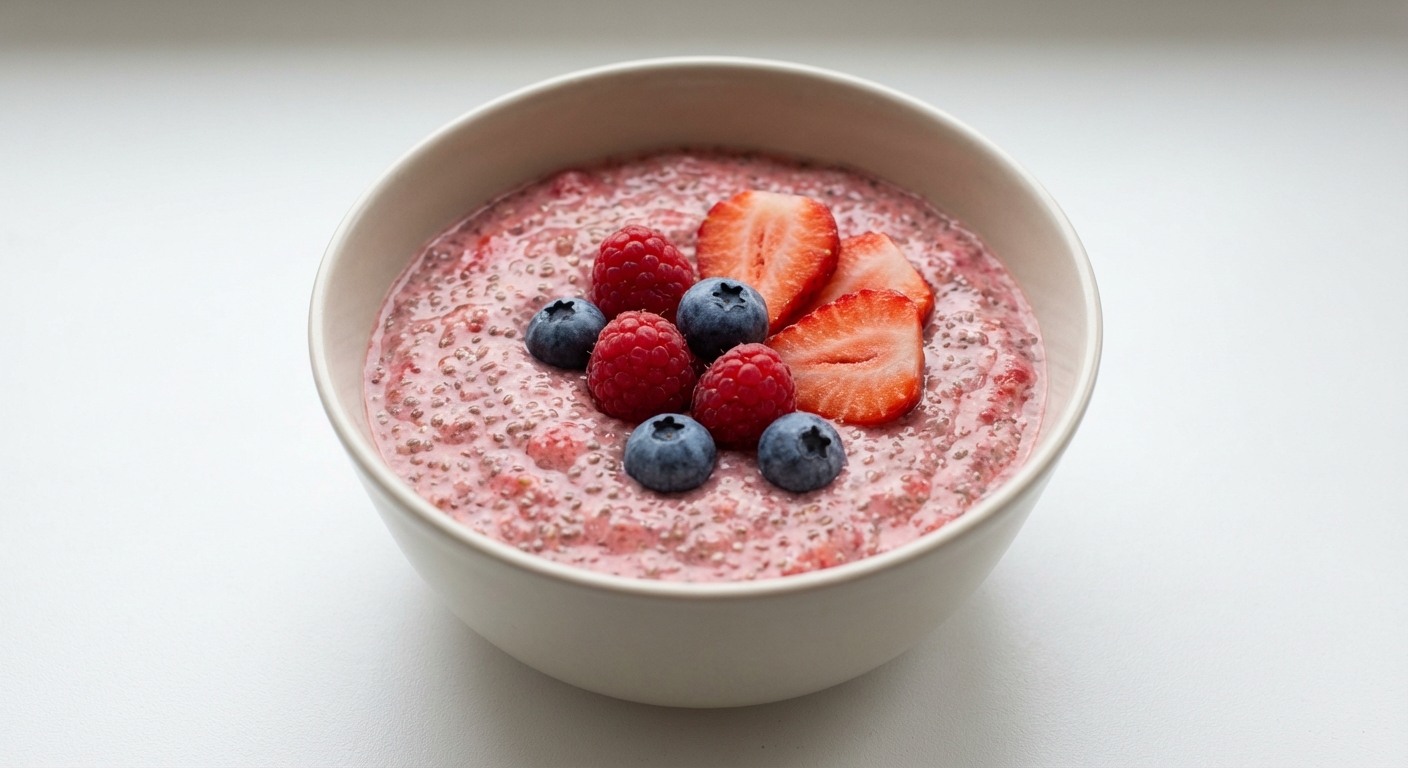 Truskawkowy Pudding Chia z Miodem