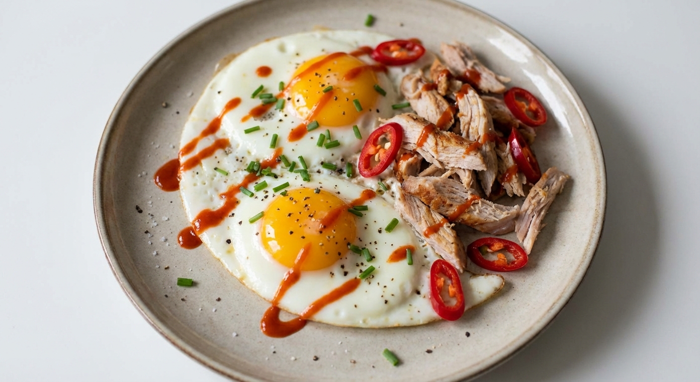 Jajka Sadzone z Wieprzowiną i Chili