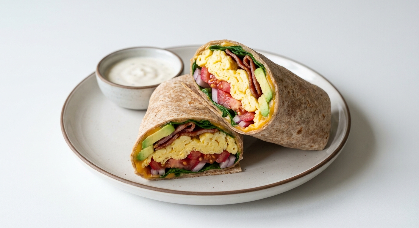 Wrap z Jajkiem, Bekonem i Awokado