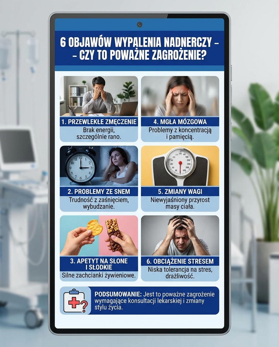 6 objawów wypalenie nadnerczy – czy to poważne zagrożenie