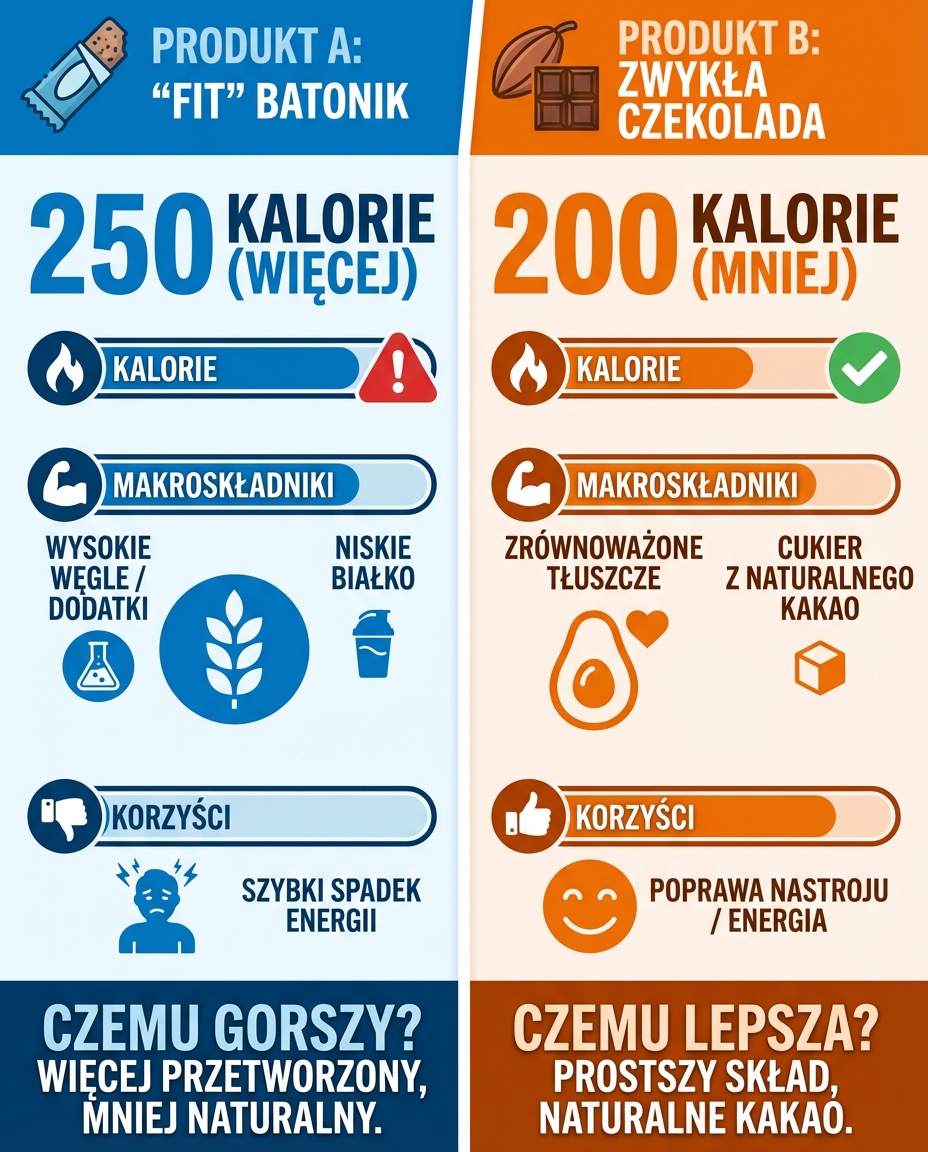Dlaczego Twój 'fit' batonik jest gorszy niż zwykła czekolada?