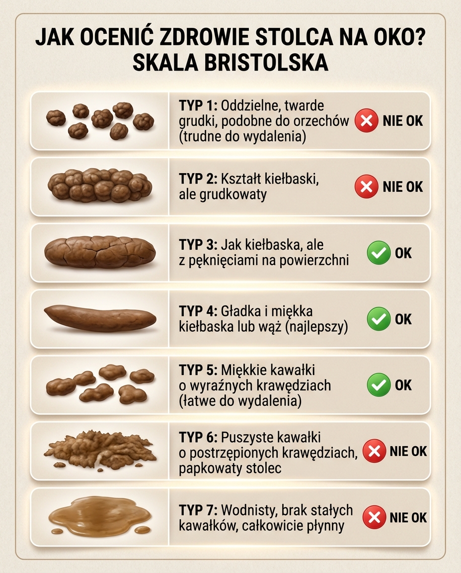 Jak ocenić zdrowie stolca na oko? Skala Bristolska